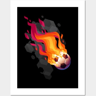 Flaming Football Posters and Art